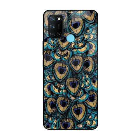 Peacock Feathers Realme 7i Glass Cases & Covers Online