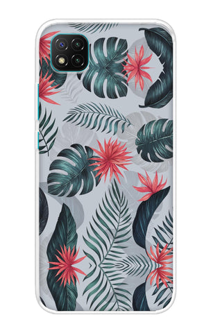 Retro Floral Leaf Poco C3 Back Cover