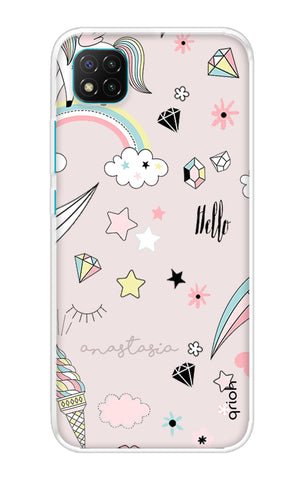 Unicorn Doodle Poco C3 Back Cover