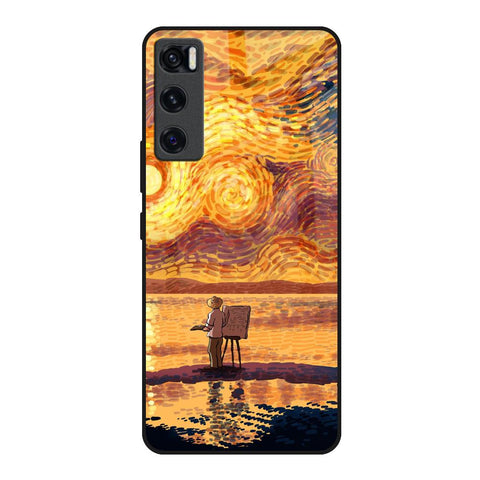 Sunset Vincent Vivo V20 SE Glass Back Cover Online