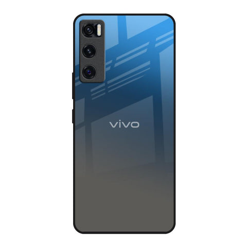 Blue Grey Ombre Vivo V20 SE Glass Back Cover Online