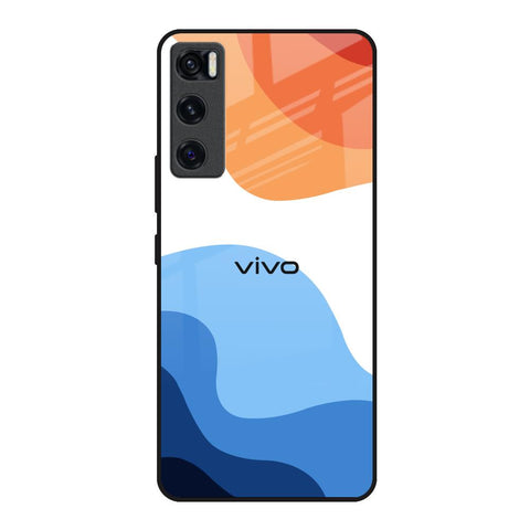 Wavy Color Pattern Vivo V20 SE Glass Back Cover Online