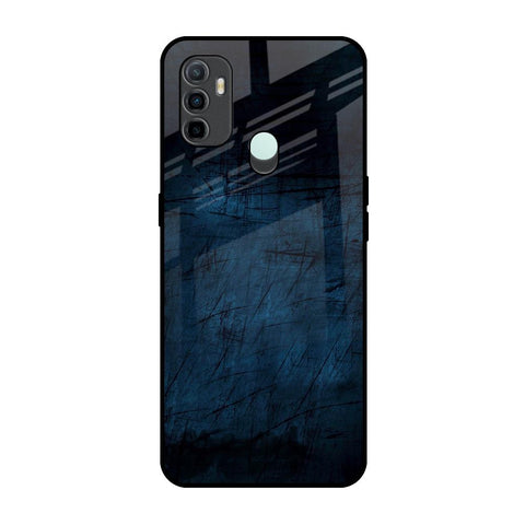 Dark Blue Grunge Oppo A33 Glass Back Cover Online