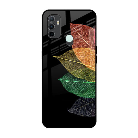 Colorful Leaves Oppo A33 Glass Back Cover Online