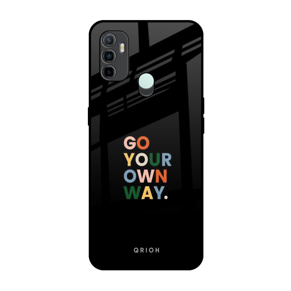 Go Your Own Way Oppo A33 Glass Back Cover Online