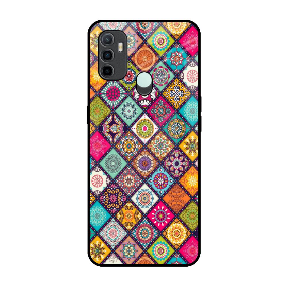 Multicolor Mandala Oppo A33 Glass Back Cover Online