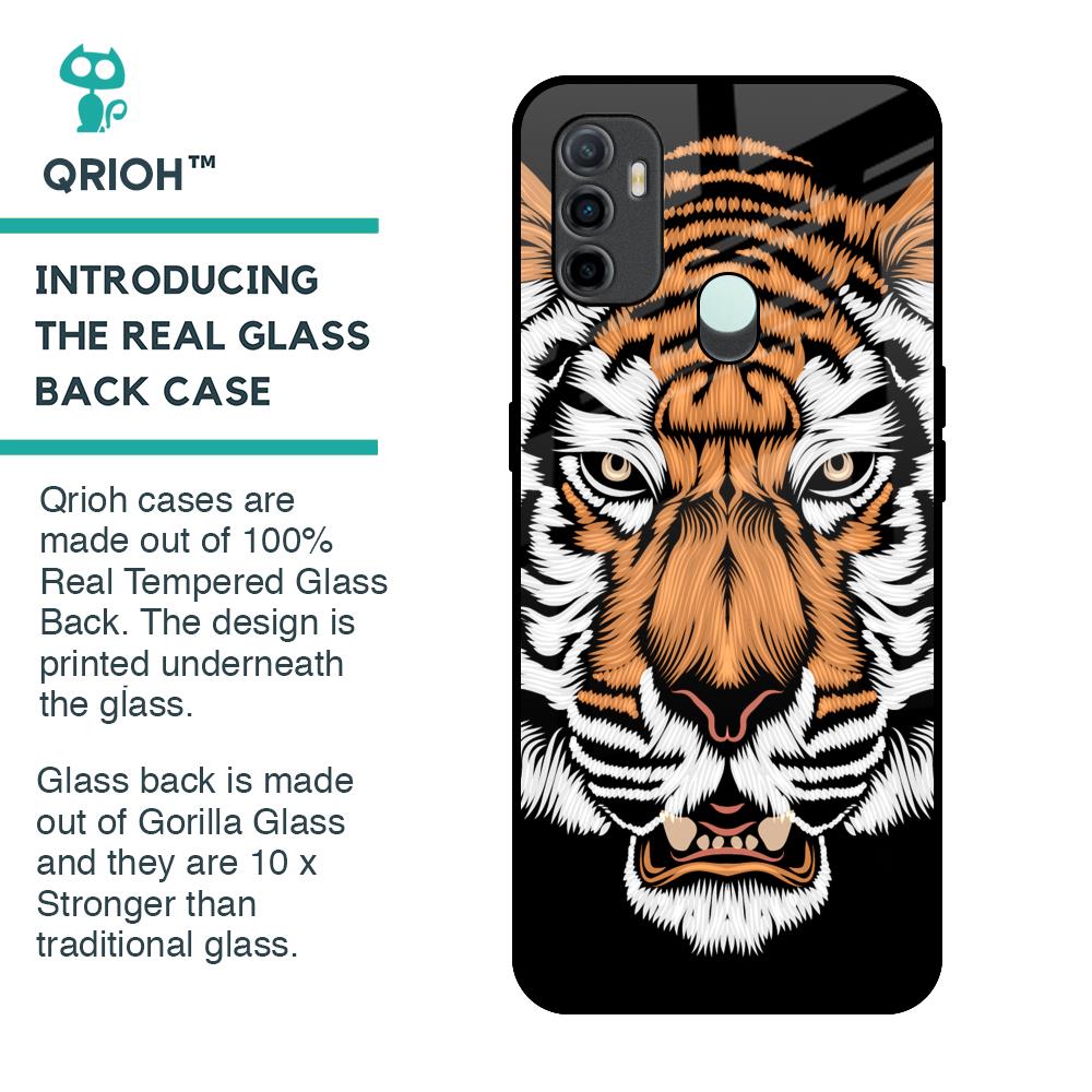Angry Tiger Glass Case For Oppo A33