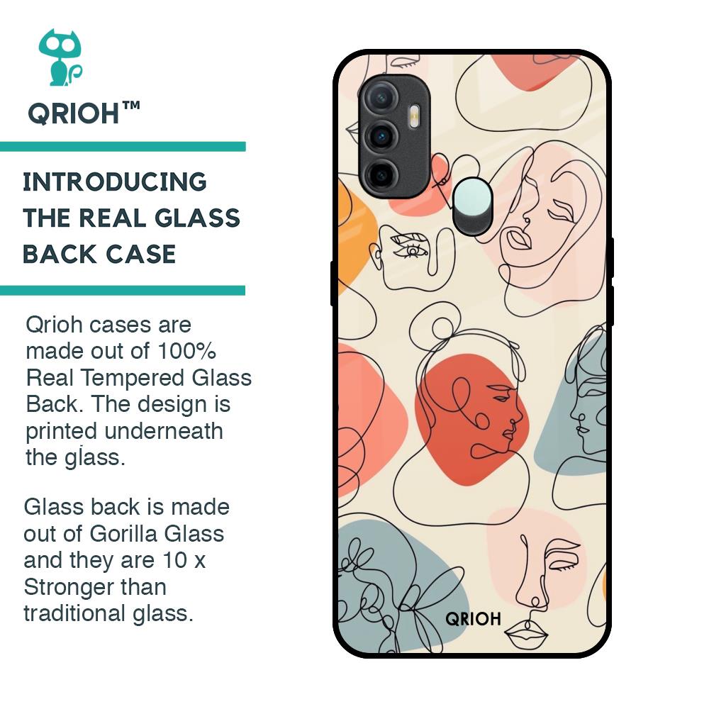 Abstract Faces Glass Case for Oppo A33