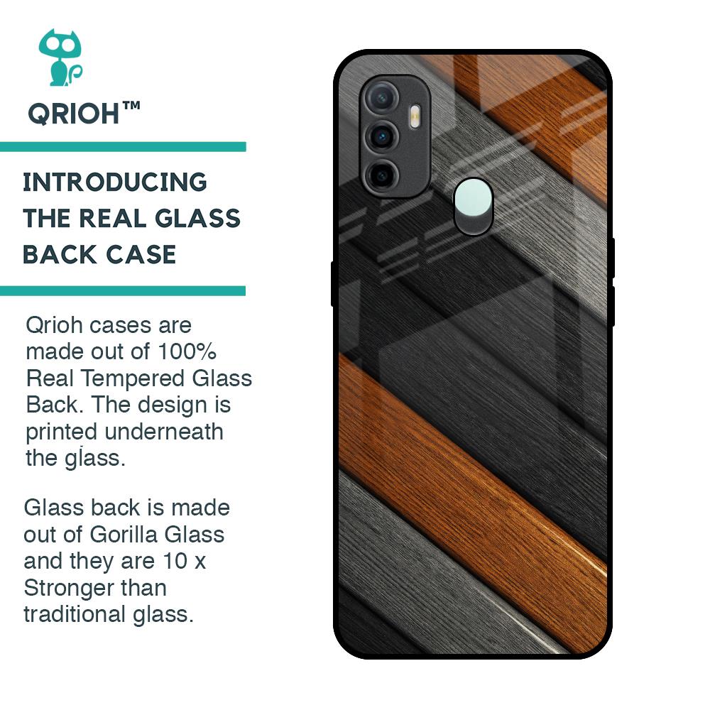 Tri Color Wood Glass Case for Oppo A33