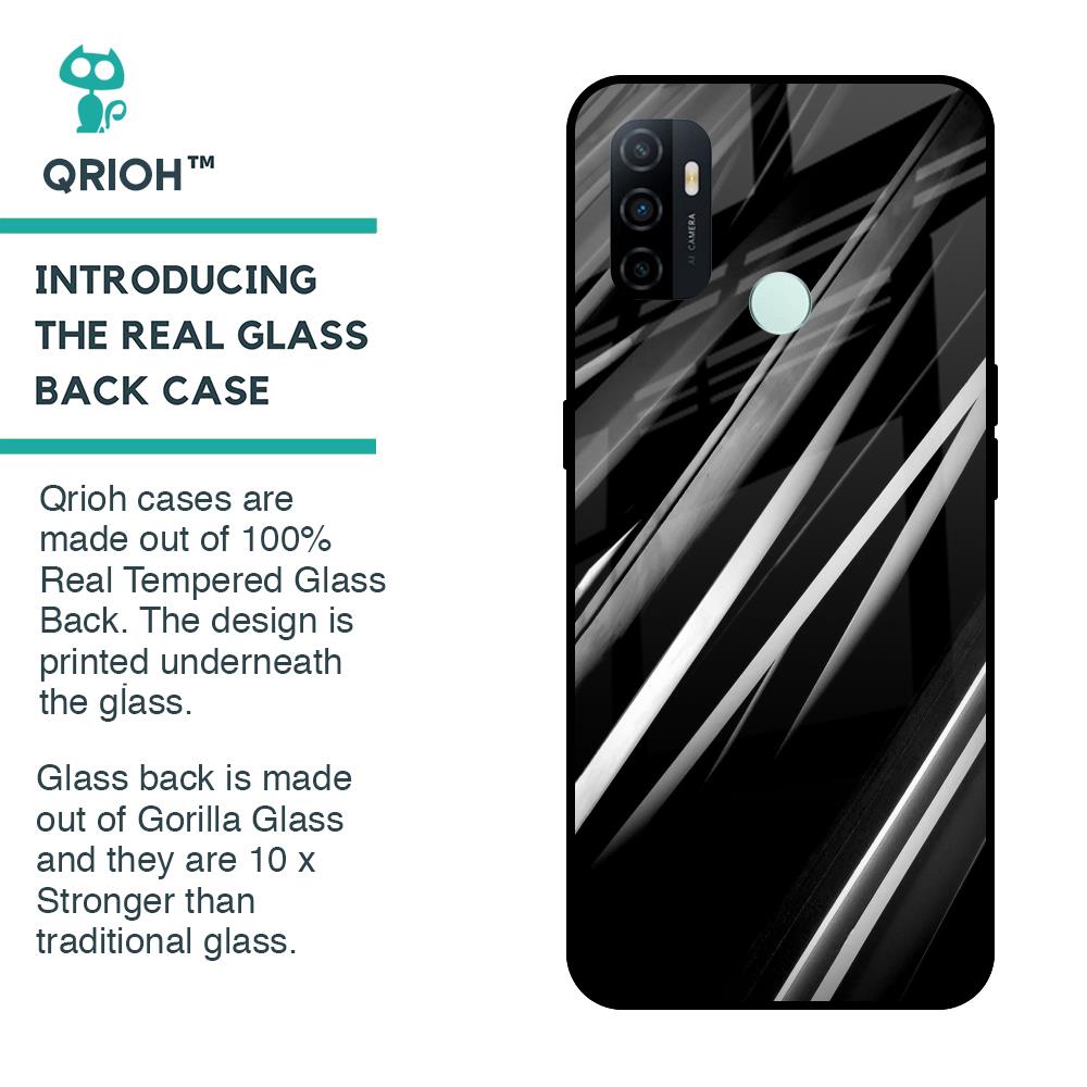 Black & Grey Gradient Glass Case For Oppo A33
