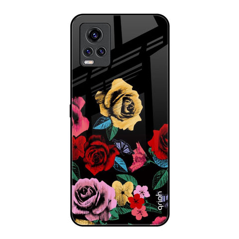 Floral Decorative Vivo V20 Pro Glass Back Cover Online