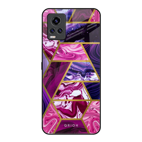 Electroplated Geometric Marble Vivo V20 Pro Glass Back Cover Online