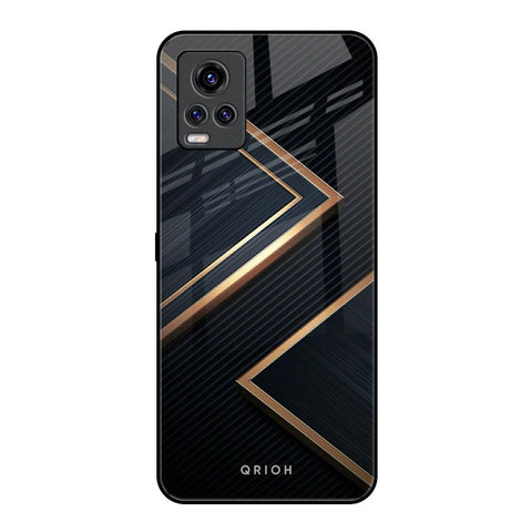 Sleek Golden & Navy Vivo V20 Pro Glass Back Cover Online