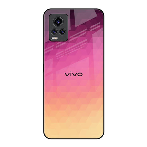 Geometric Pink Diamond Vivo V20 Pro Glass Back Cover Online