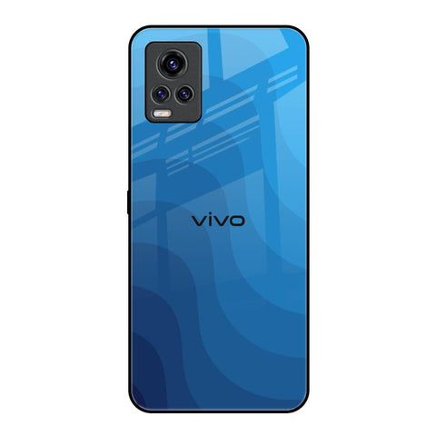 Blue Wave Abstract Vivo V20 Pro Glass Back Cover Online