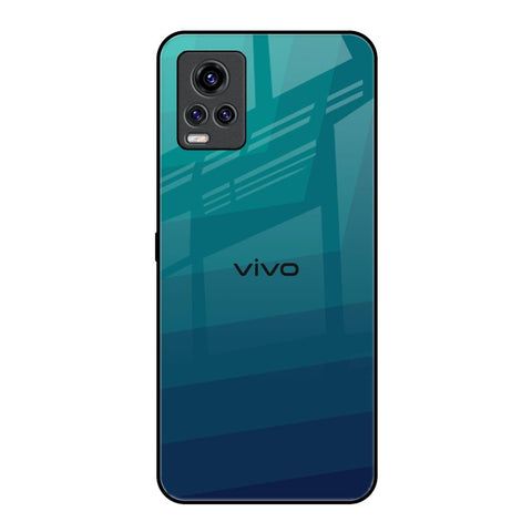 Green Triangle Pattern Vivo V20 Pro Glass Back Cover Online