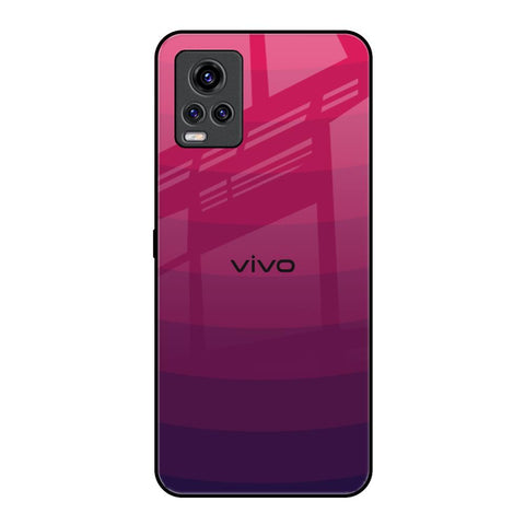 Wavy Pink Pattern Vivo V20 Pro Glass Back Cover Online