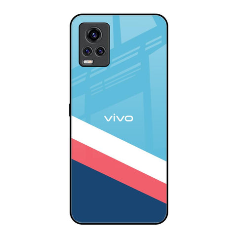 Pink & White Stripes Vivo V20 Pro Glass Back Cover Online