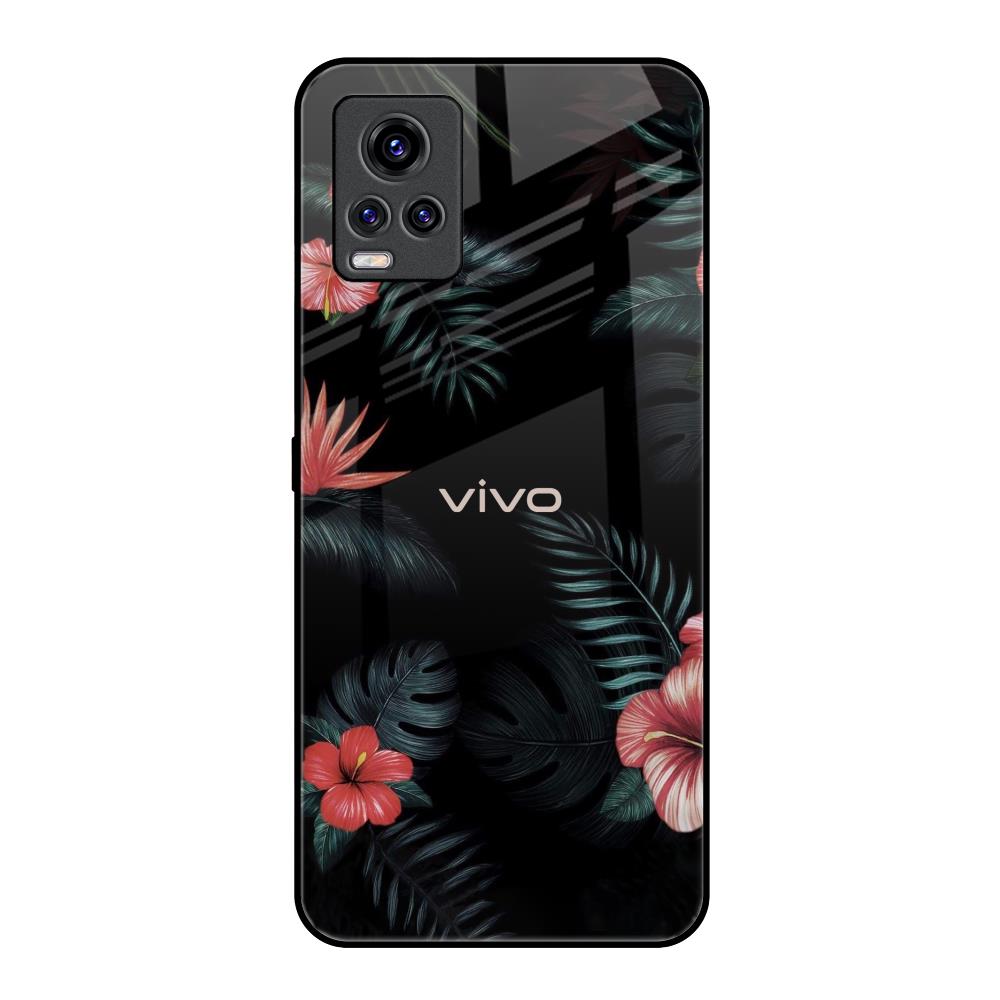 Tropical Art Flower Vivo V20 Pro Glass Back Cover Online