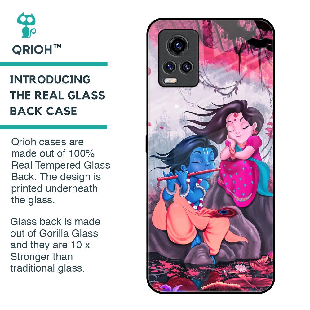 Radha Krishna Art Glass Case for Vivo V20 Pro