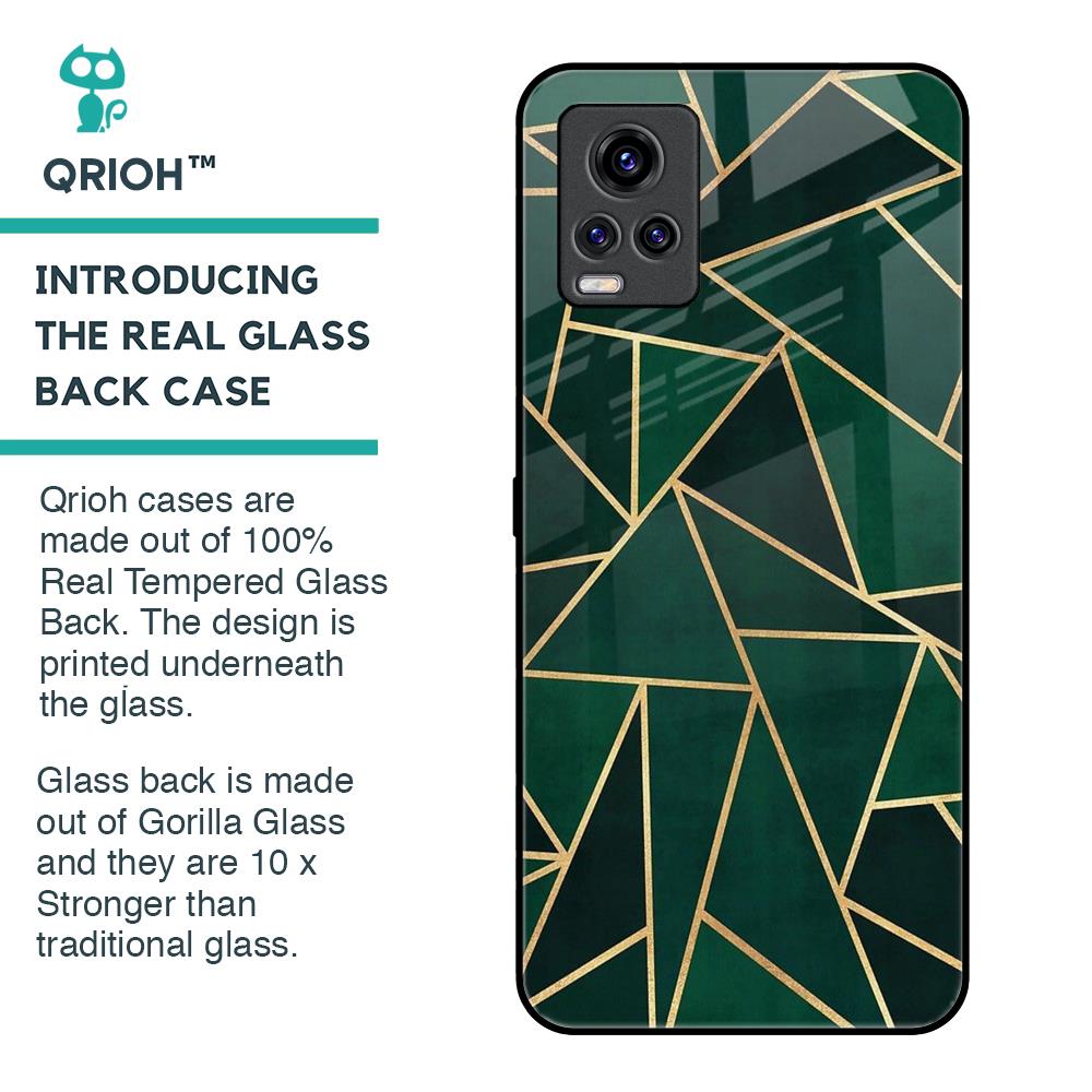 Abstract Green Glass Case For Vivo V20 Pro