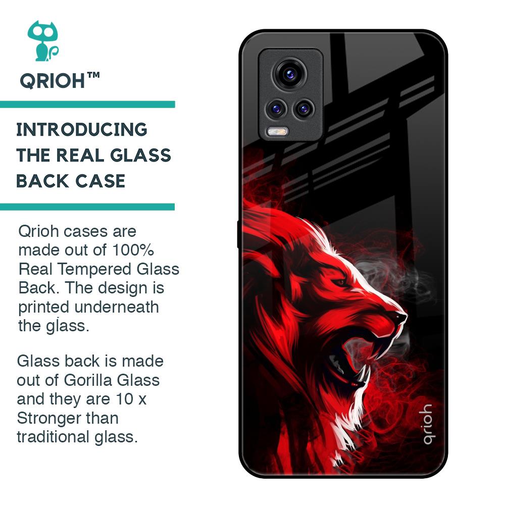 Red Angry Lion Glass Case for Vivo V20 Pro