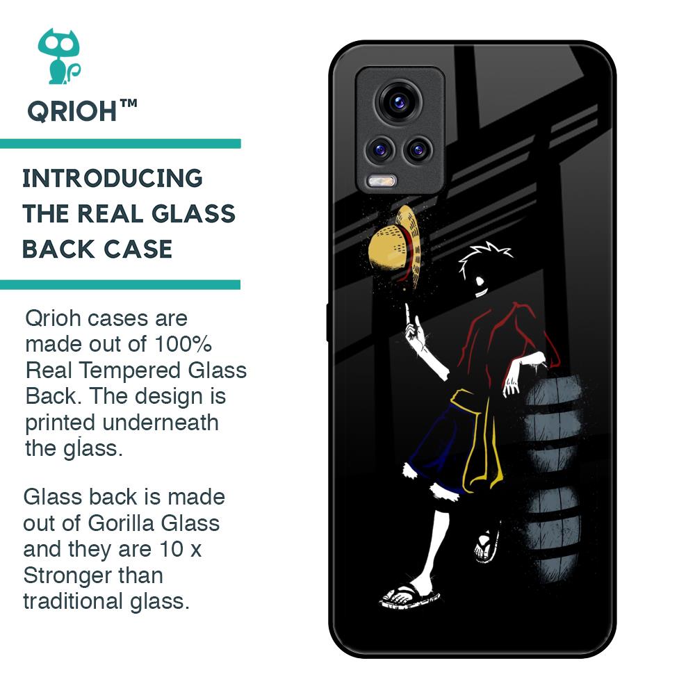Luffy Line Art Glass Case for Vivo V20 Pro