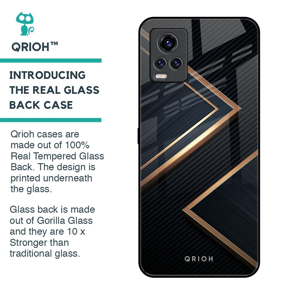 Sleek Golden & Navy Glass Case for Vivo V20 Pro