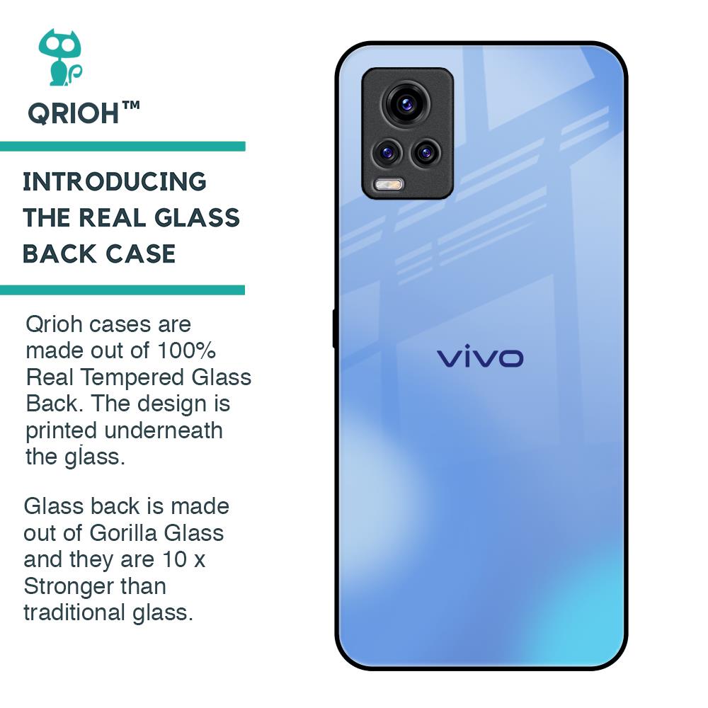 Vibrant Blue Texture Glass Case for Vivo V20 Pro