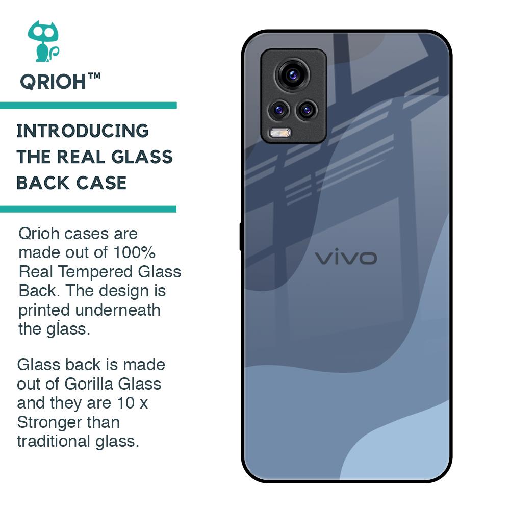 Navy Blue Ombre Glass Case for Vivo V20 Pro