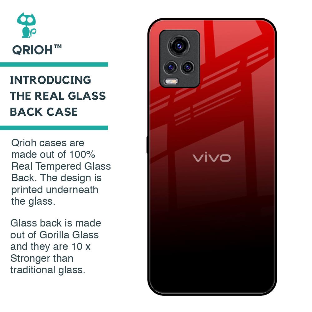 Maroon Faded Glass Case for Vivo V20 Pro