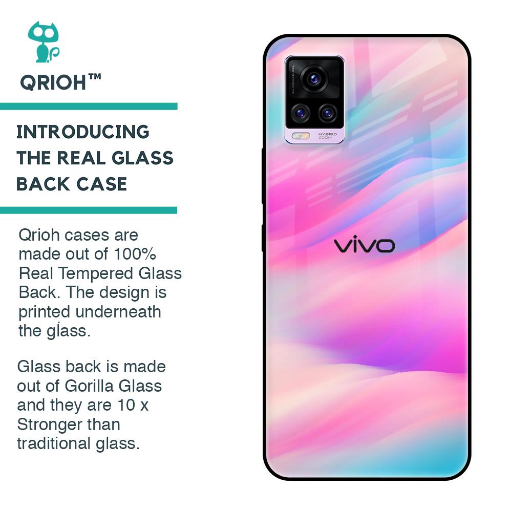 Colorful Waves Glass case for Vivo V20 Pro