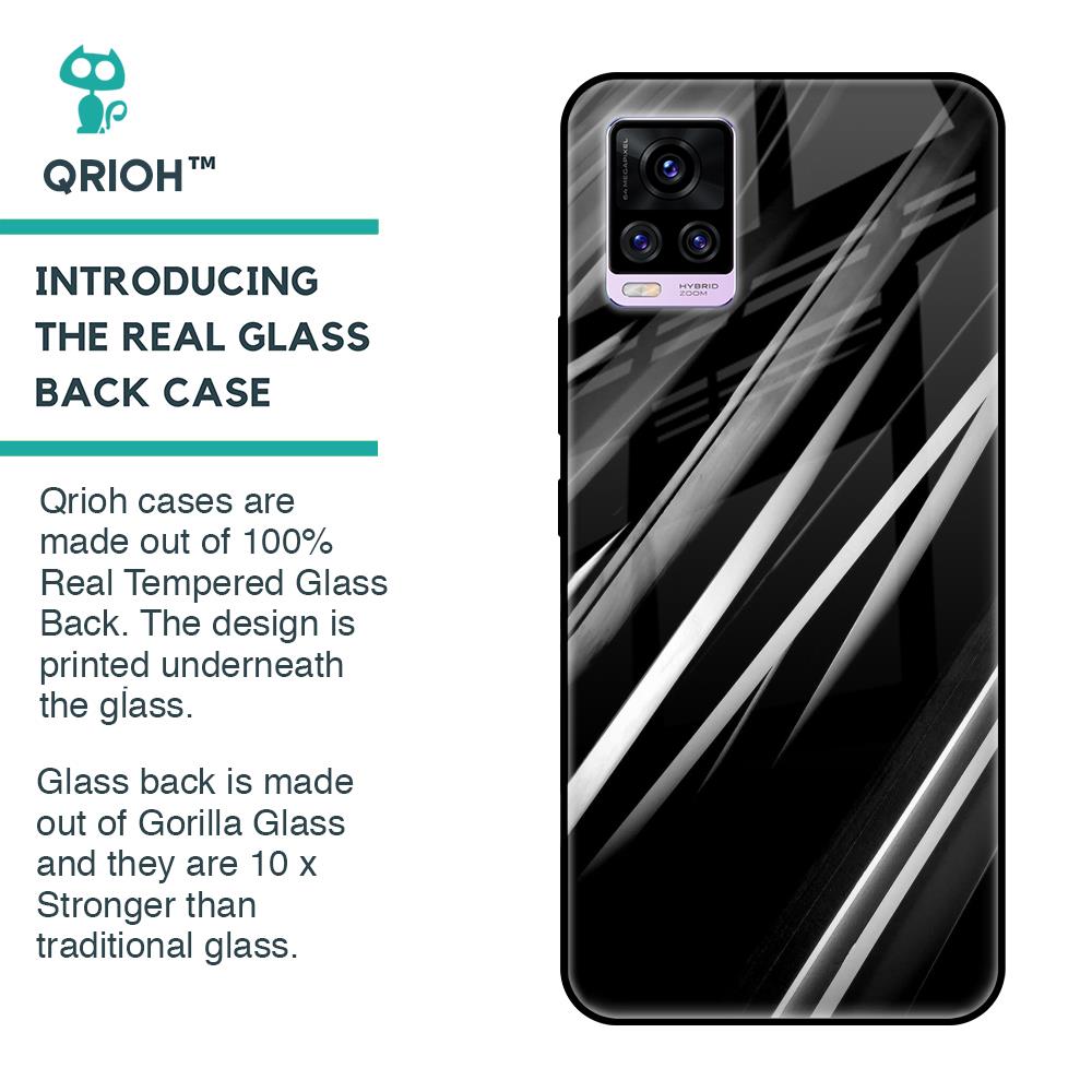 Black & Grey Gradient Glass Case For Vivo V20 Pro