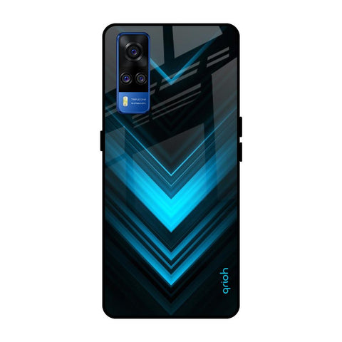 Vertical Blue Arrow Vivo Y51 2020 Glass Back Cover Online