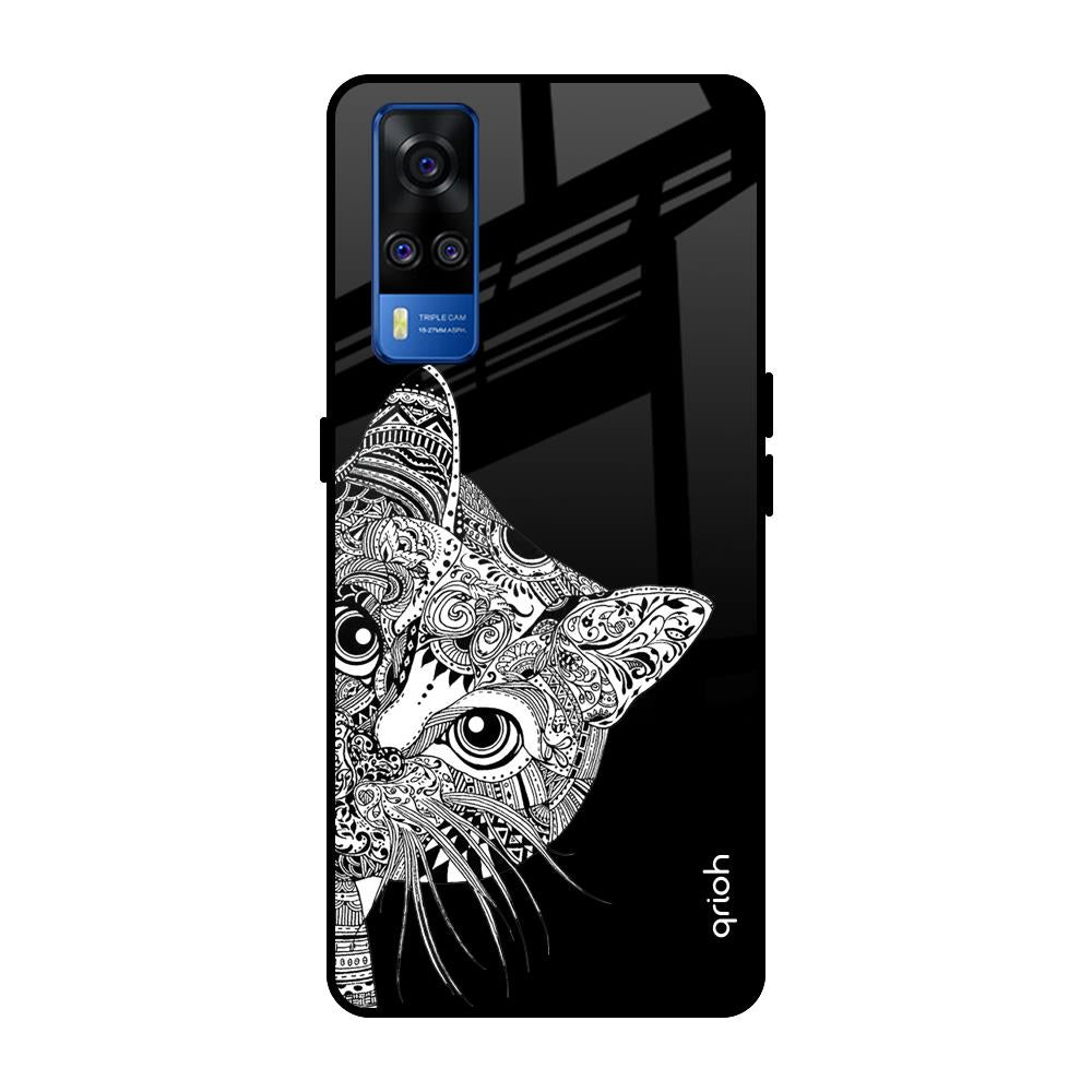 Kitten Mandala Vivo Y51 2020 Glass Back Cover Online