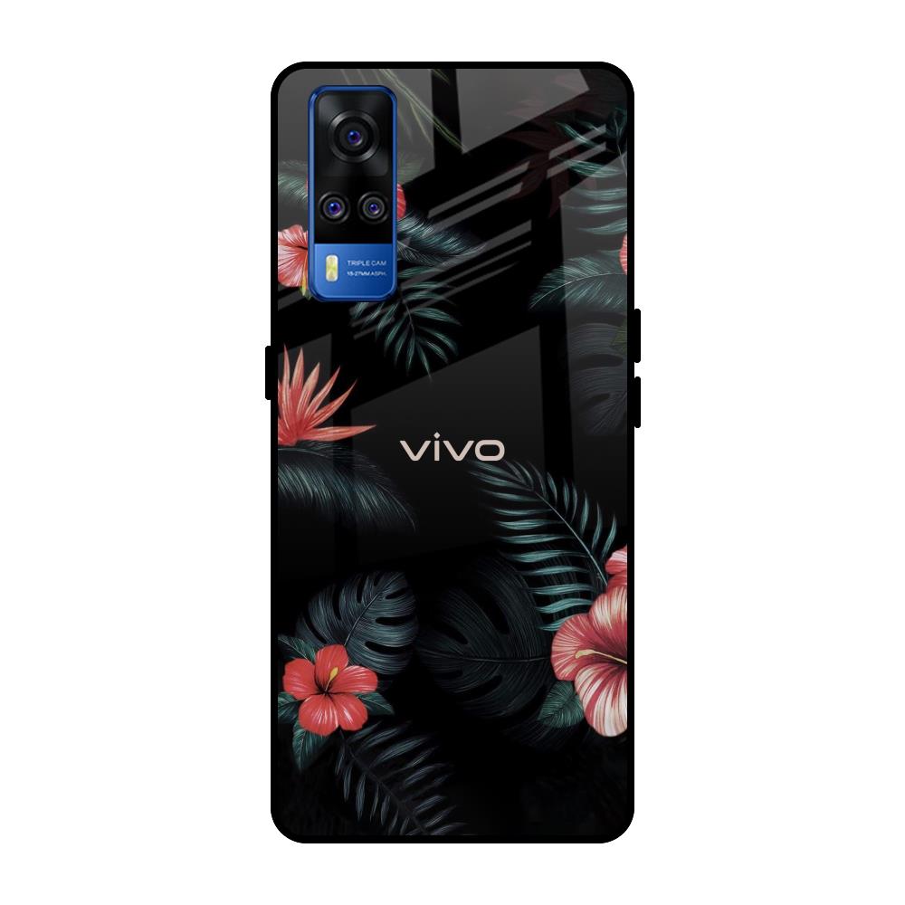 Tropical Art Flower Vivo Y51 2020 Glass Back Cover Online