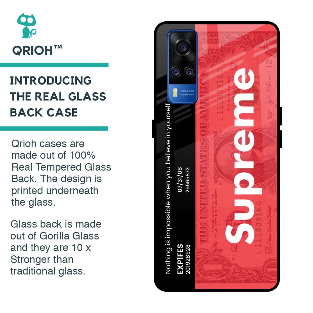Supreme Ticket Glass Case for Vivo Y51 2020