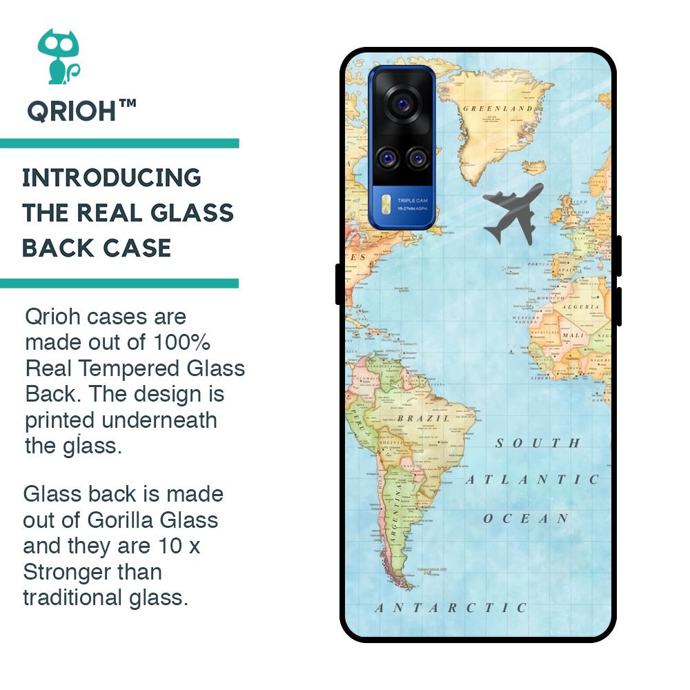 Travel Map Glass Case for Vivo Y51 2020