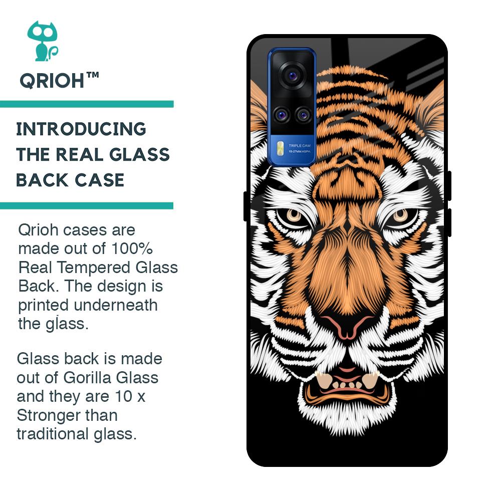 Angry Tiger Glass Case For Vivo Y51 2020