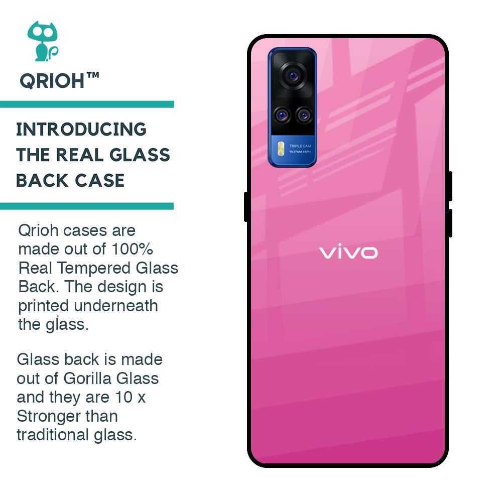 Pink Ribbon Caddy Glass Case for Vivo Y51 2020