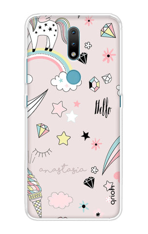 Unicorn Doodle Nokia 2.4 Back Cover