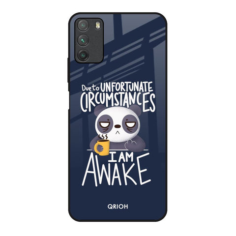 Struggling Panda Poco M3 Glass Back Cover Online