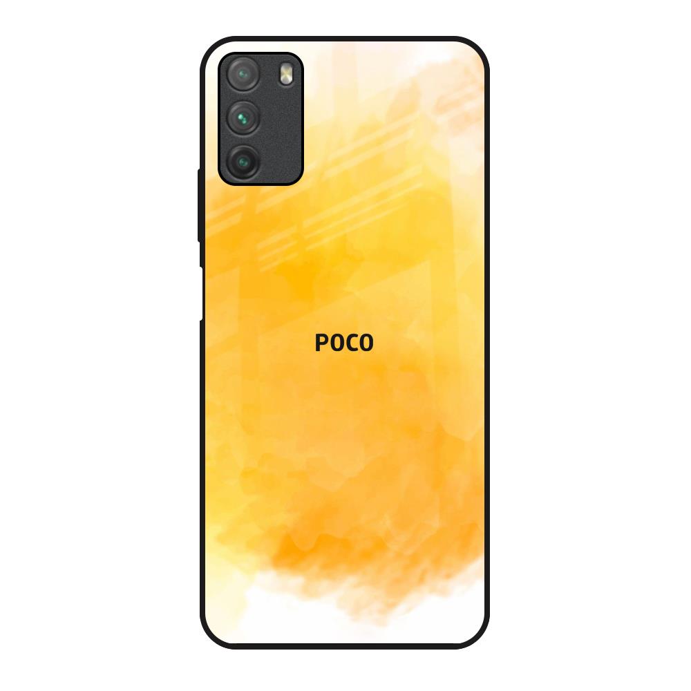 Rustic Orange Poco M3 Glass Back Cover Online