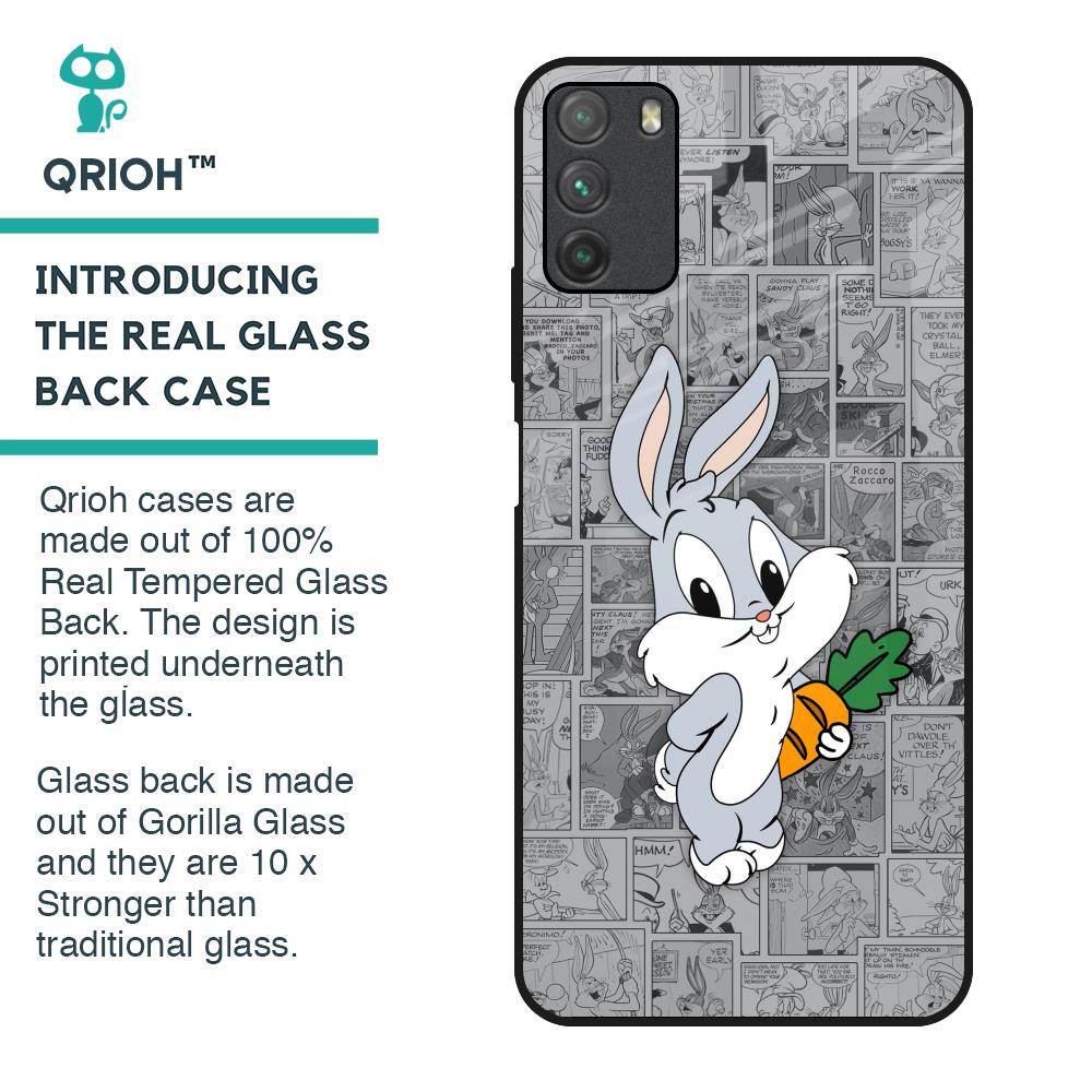Cute Baby Bunny Glass Case for Poco M3