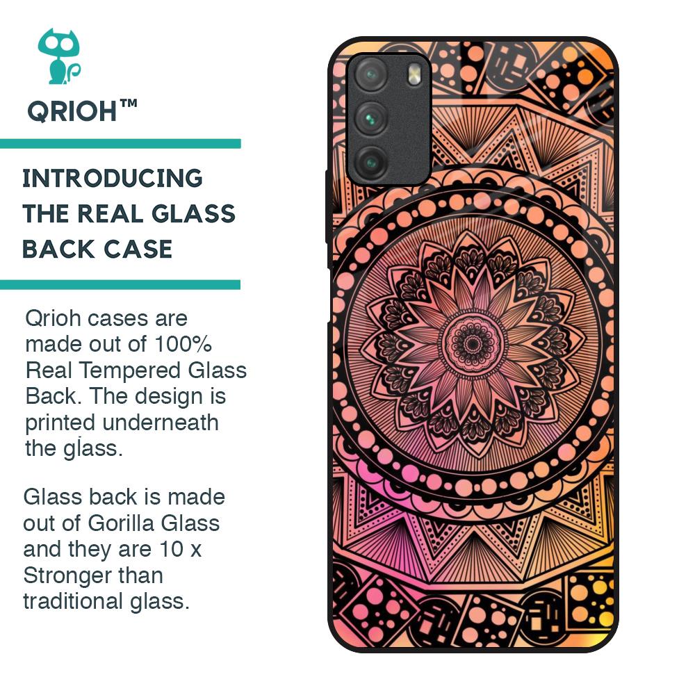 Floral Mandala Glass Case for Poco M3