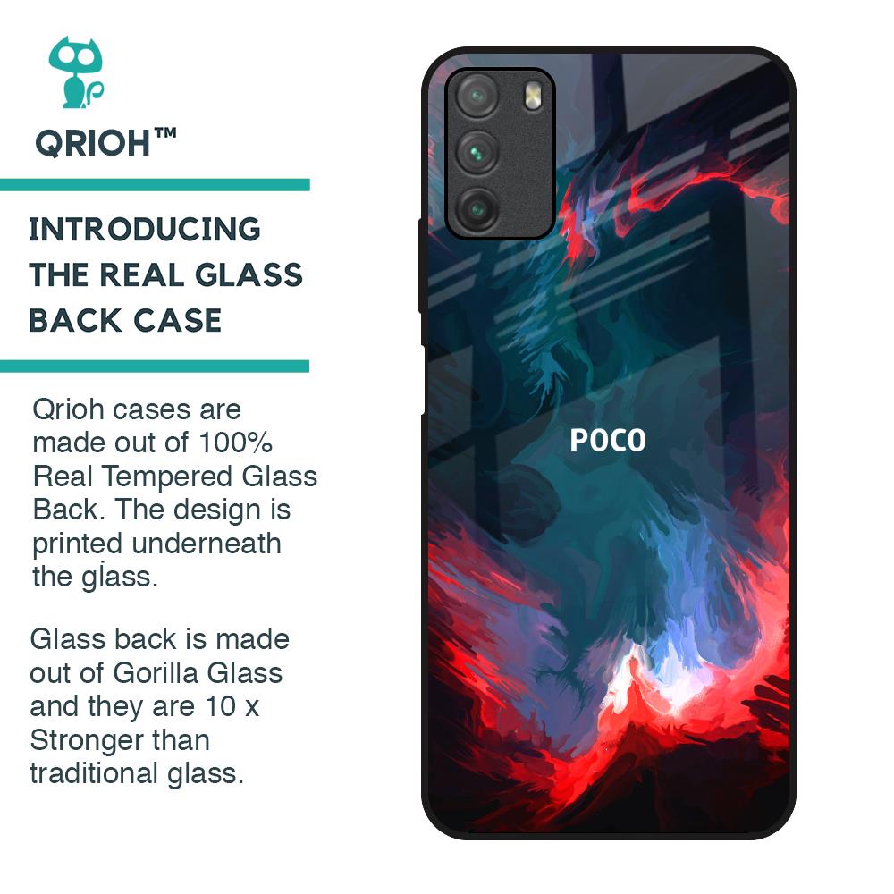 Brush Art Glass Case For Poco M3