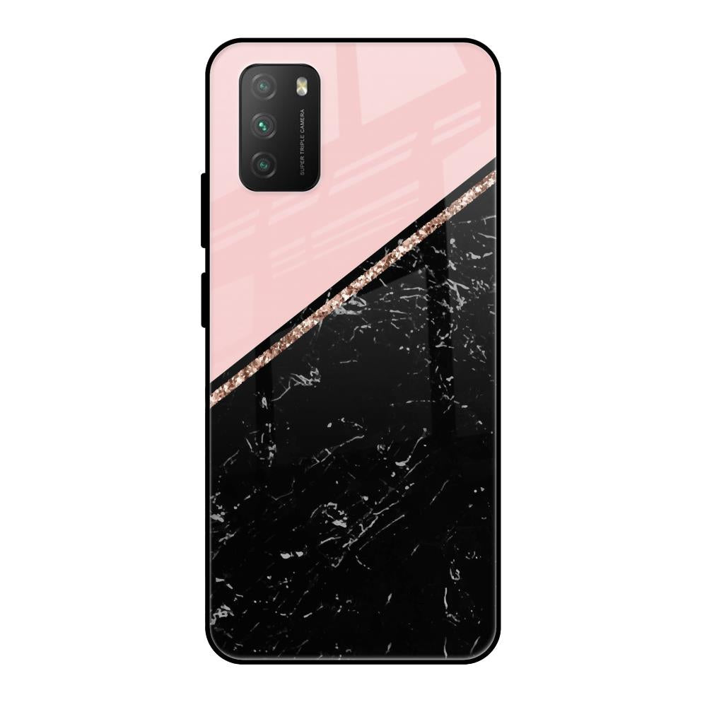 Marble Texture Pink Poco M3 Glass Cases & Covers Online