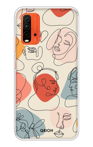 Abstract Faces Redmi 9 Power Back Cover
