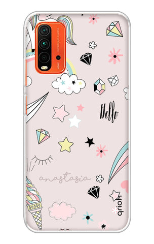 Unicorn Doodle Redmi 9 Power Back Cover