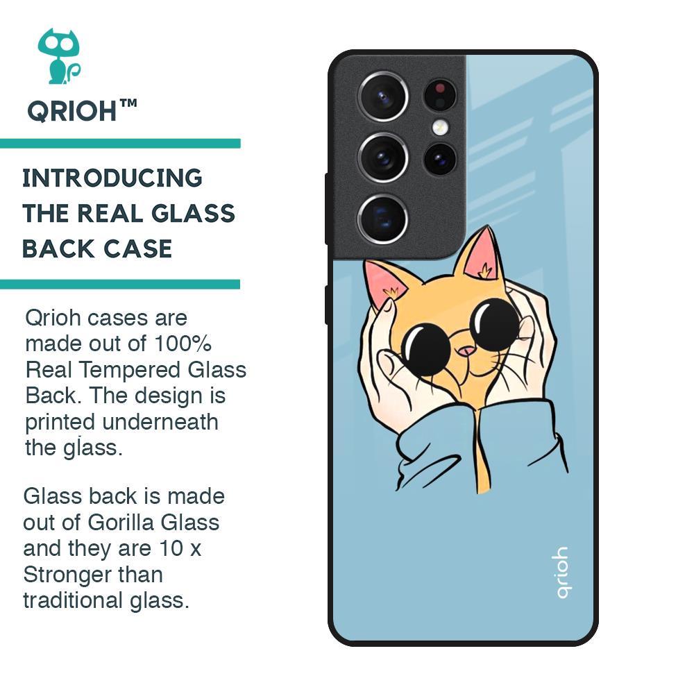 Adorable Cute Kitty Glass Case For Samsung Galaxy S21 Ultra